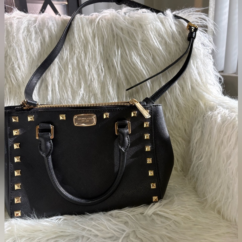 Michael Kors Black and Gold Studded bag